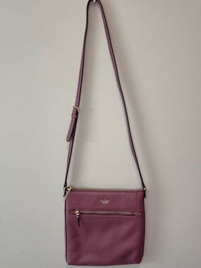 Kate Spade Malia Crossbody Plumberry Pebbled Leather Bag Gold Hardware